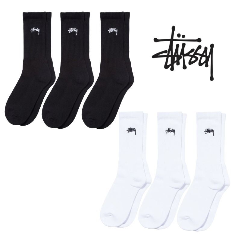 STUSSY】STOCK CREW SOCK 3PACK SET 靴下 (STUSSY/靴下・ソックス