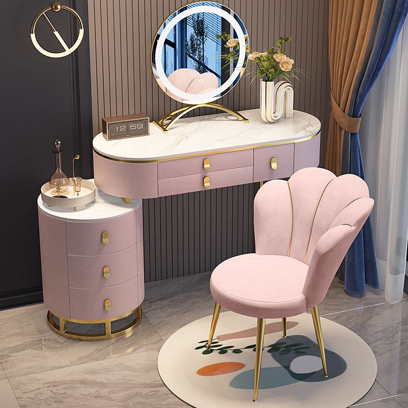 ◇鏡台・収納ドレッサー LEDミラー椅子セット◇送料込 (鏡台