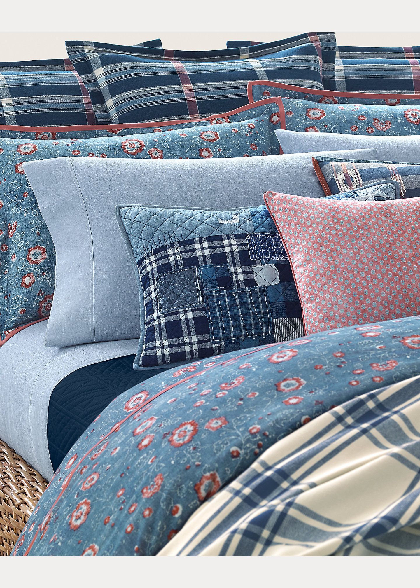 RL Home 綿掛け布団カバー クイーン/キング Indigo Traveler (RALPH