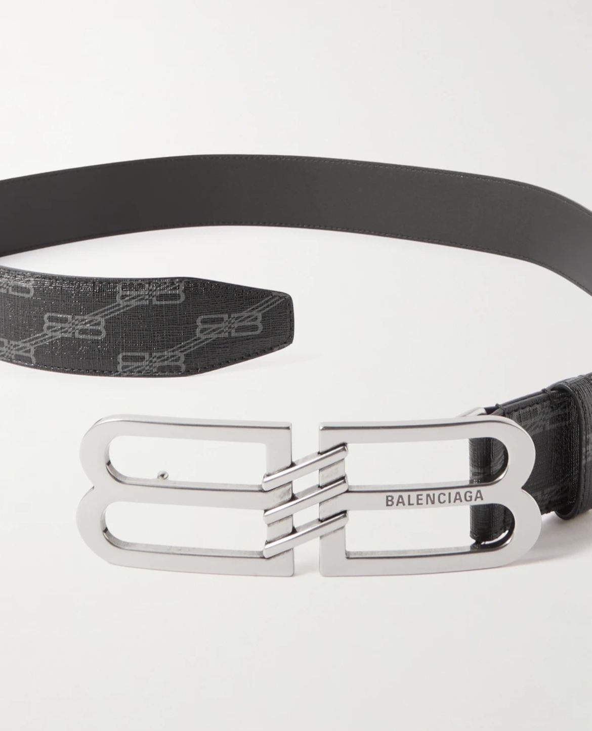 BALENCIAGA BB ロゴ モノグラム コーティングキャンバス ベルト