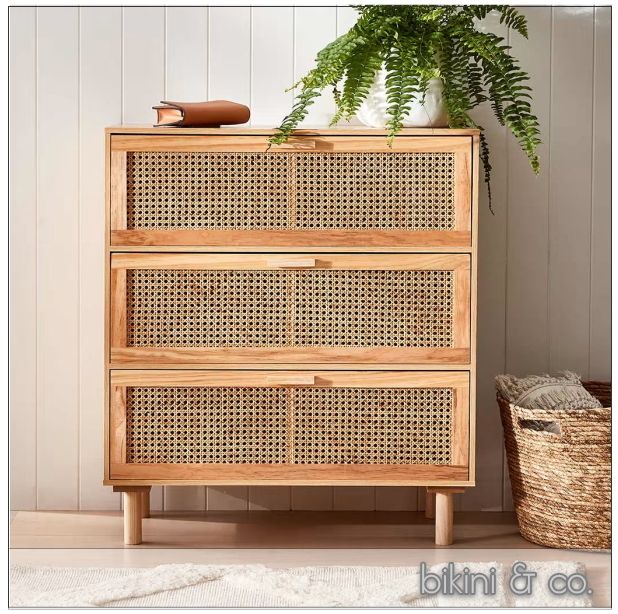 Kmart □ナチュラルラタンチェスト/引き出し3段 (Kmart/棚・ラック