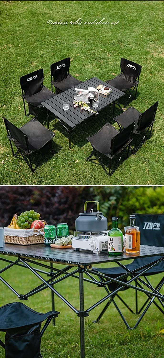 アウトドア 折りたたみテーブルセット 簡単組立 コンパクト