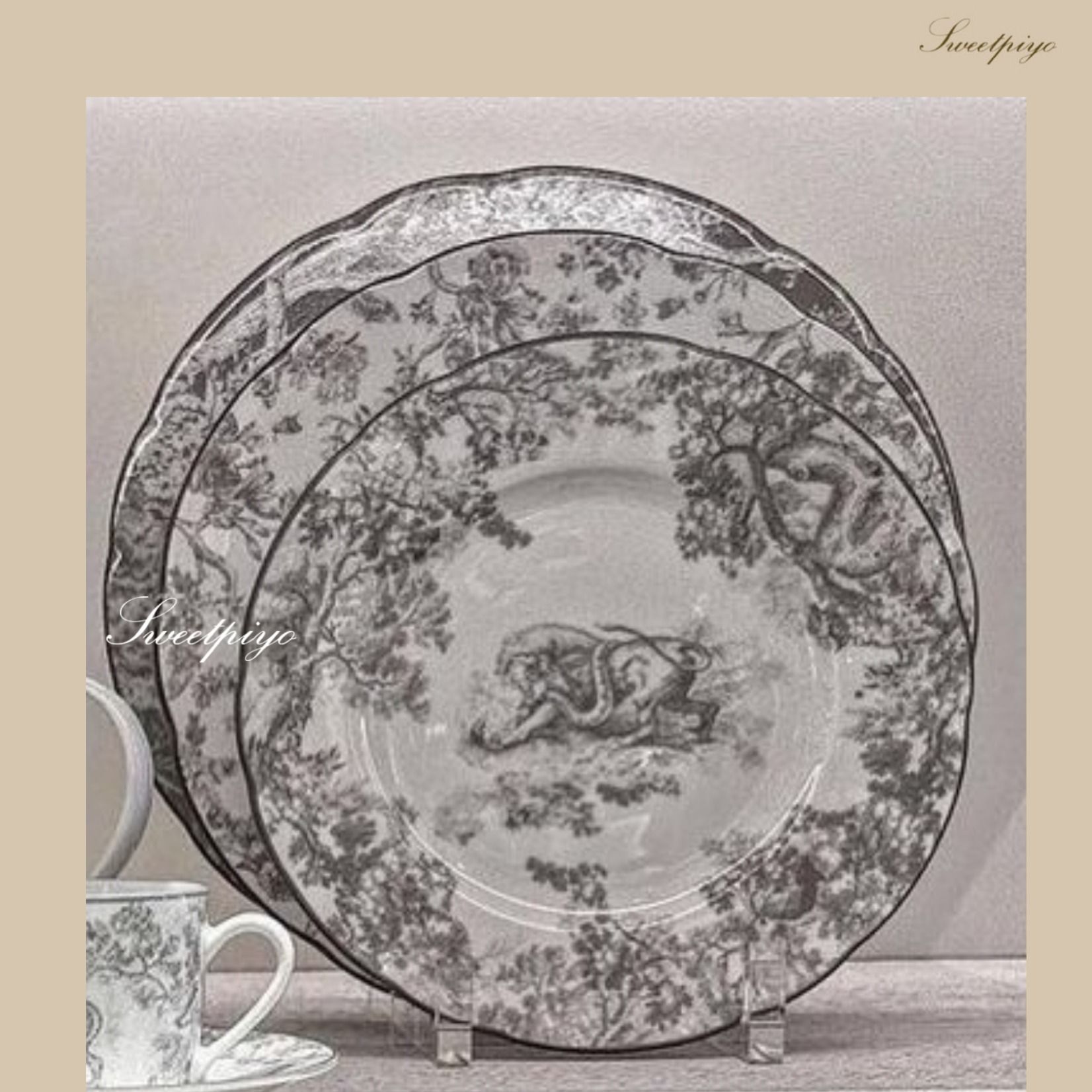 Dior☆トワルドゥジュイ デザートプレート ライオン 2つセット♪ (Dior