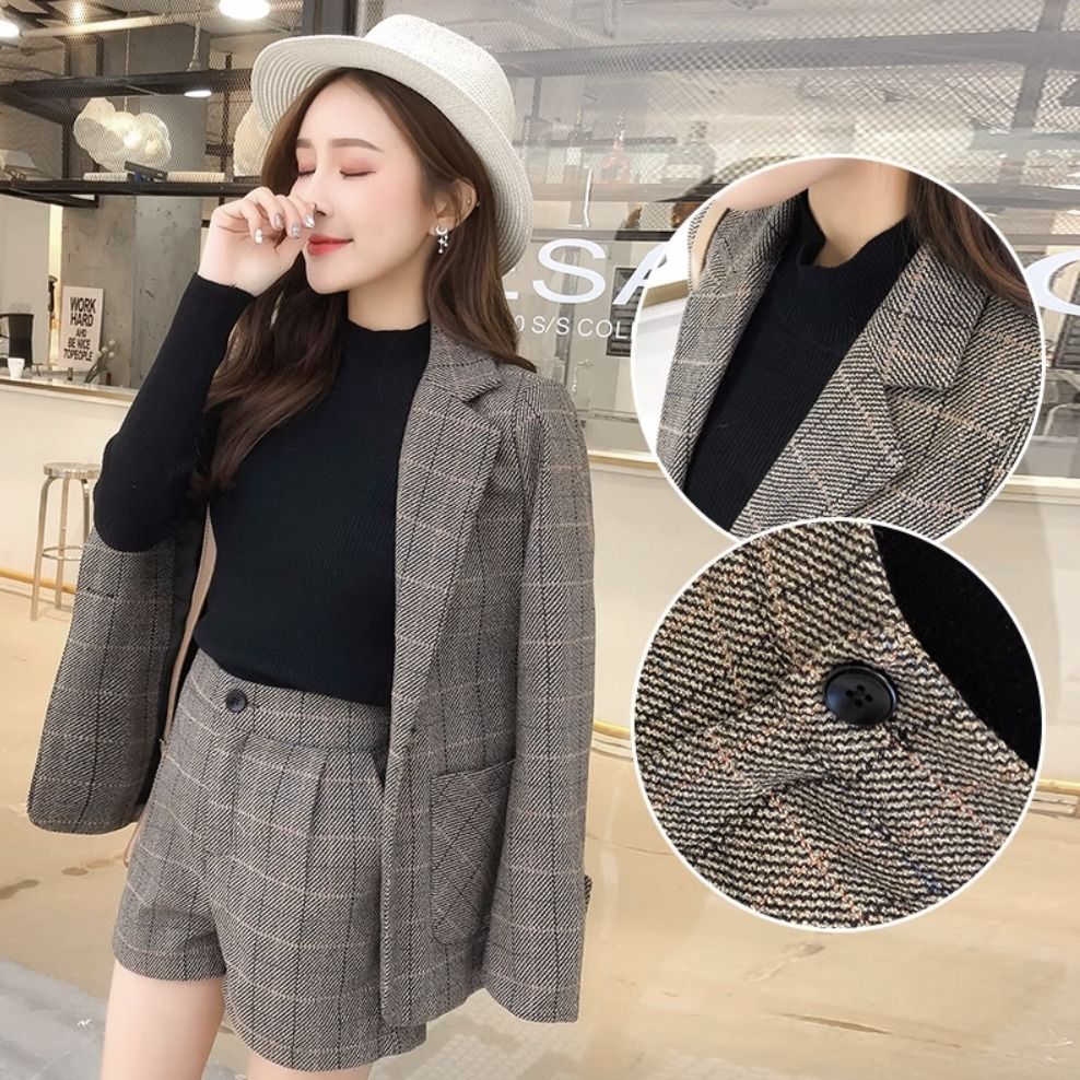 ジャケット ショートパンツ セットアップ 2点セット vi-660