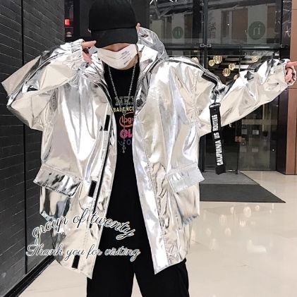 ヒップホップジャケット フード付き 光沢 864 (ジャケットその他