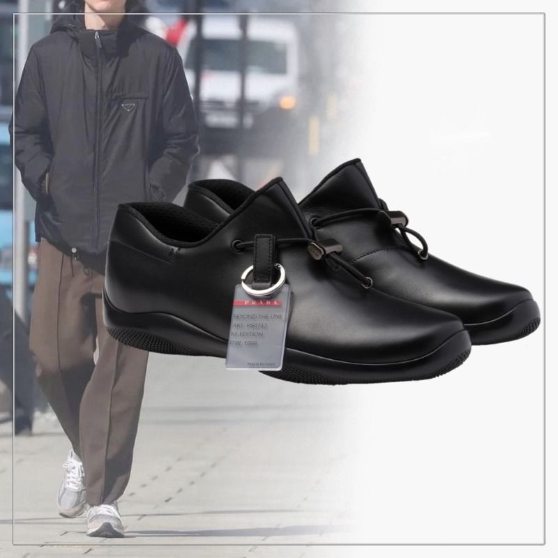 大注目】PRADA◇リネアロッサ Toblach レザー スニーカー (PRADA