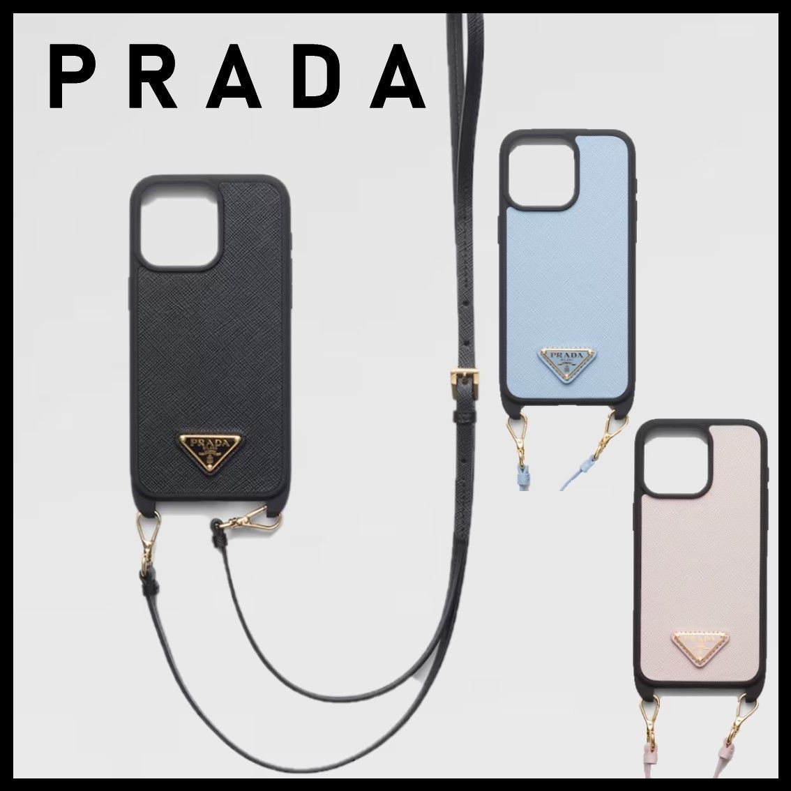直営店☆PRADA サフィアーノレザー iPhone 15 Pro Max用 カバー (PRADA