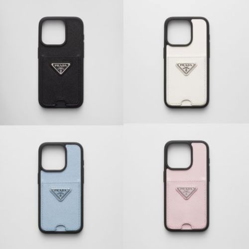 PRADA】プラダ iPhone 15 Pro用サフィアーノレザーカバー (PRADA