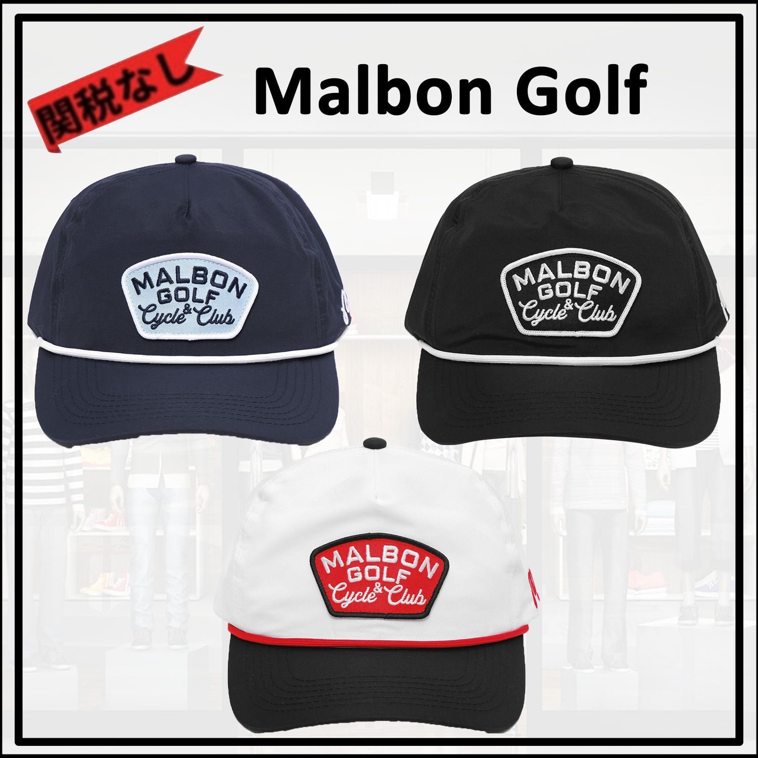 マーボンゴルフ MALBON GOLF & CYCLE CLUB NYLON ROPE HAT (Malbon