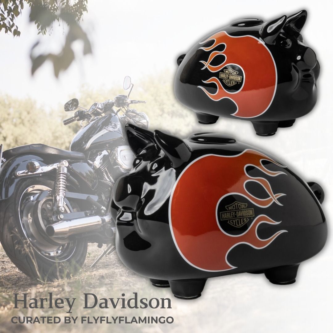 ハーレーダビットソン】ユニークでおしゃれ♪ブタさん型貯金箱 (Harley