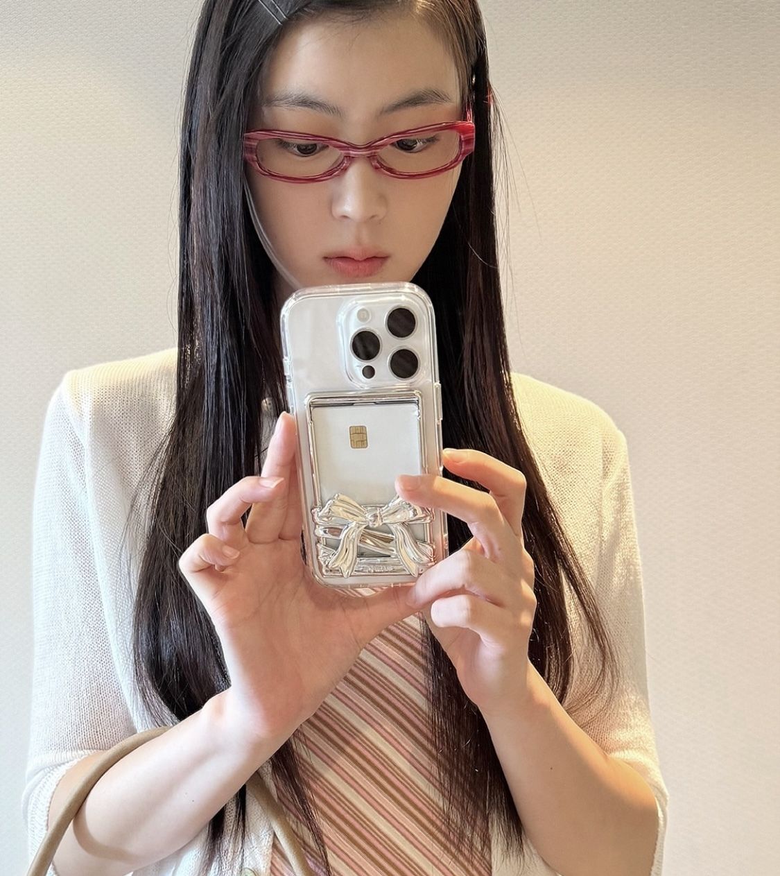 韓国かわいい【STANDOIL】Bow Card Holder Magsafeカードケース (STAND