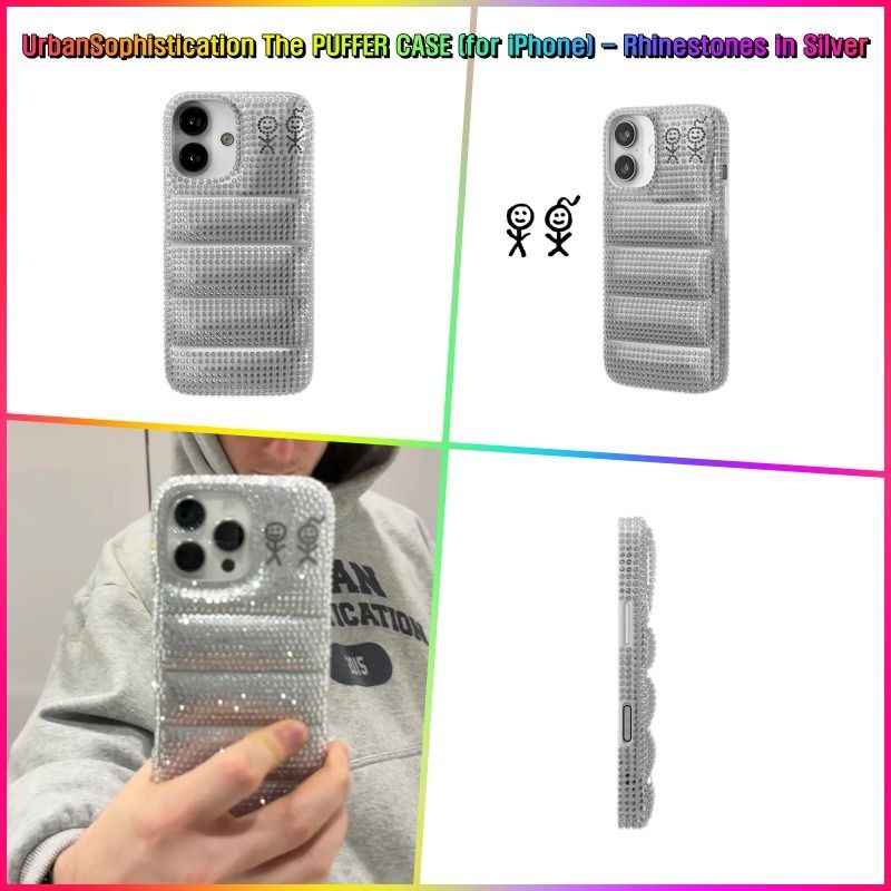 ☆UrbanSophistication☆PUFFER CASE☆Silver Rhinestones (Urban