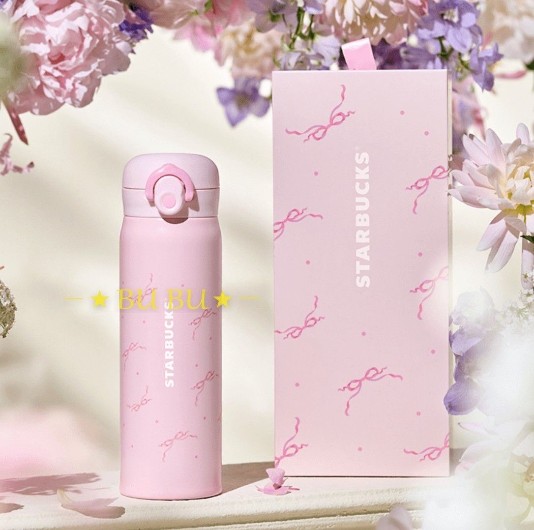 Starbucks 可愛い ピンク リボン ステンレス タンブラー 500ml
