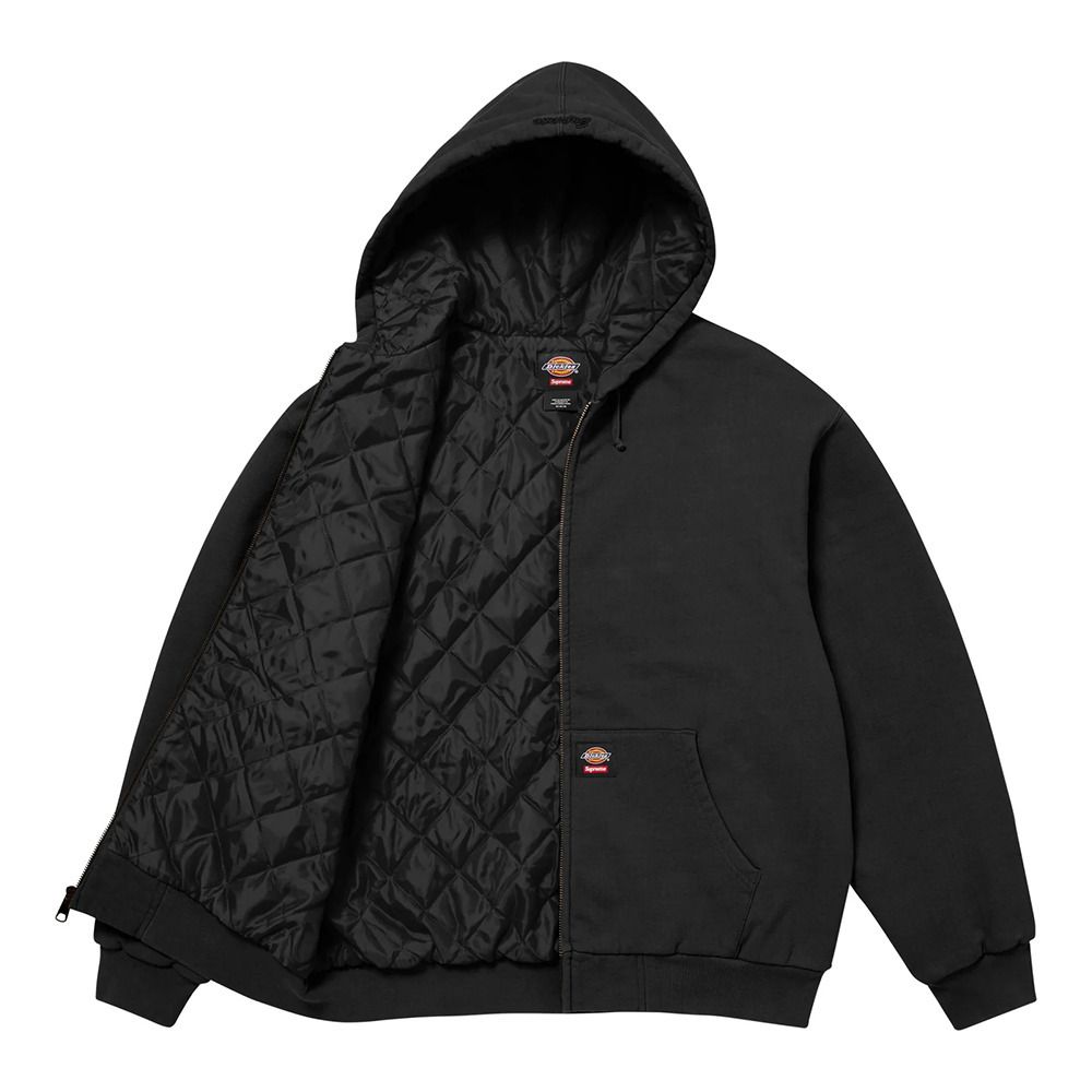 Supreme x Dickies】Quilted Lined Zip Up Hooded Black 25FW (Supreme