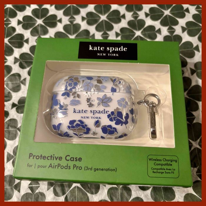 kate spade】AirPods Pro3ケース ☆フラワーベッドブルー☆ (kate