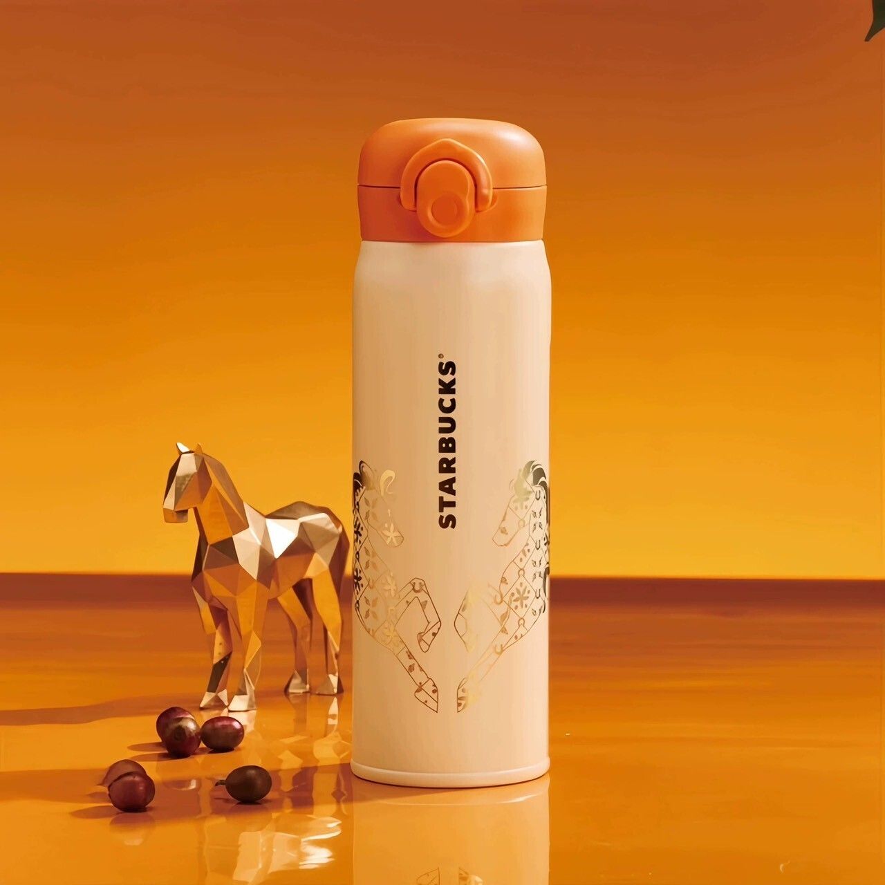 スターバックス海外中国 2026午年 馬のステンレスボトル (Starbucks