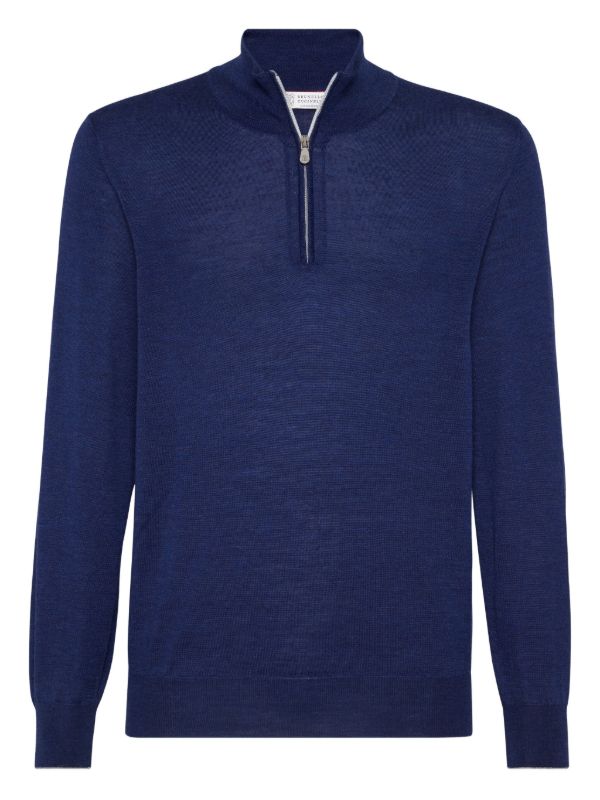 Brunello Cucinelli ジップアップ セーター | ブルー | FARFETCH JP
