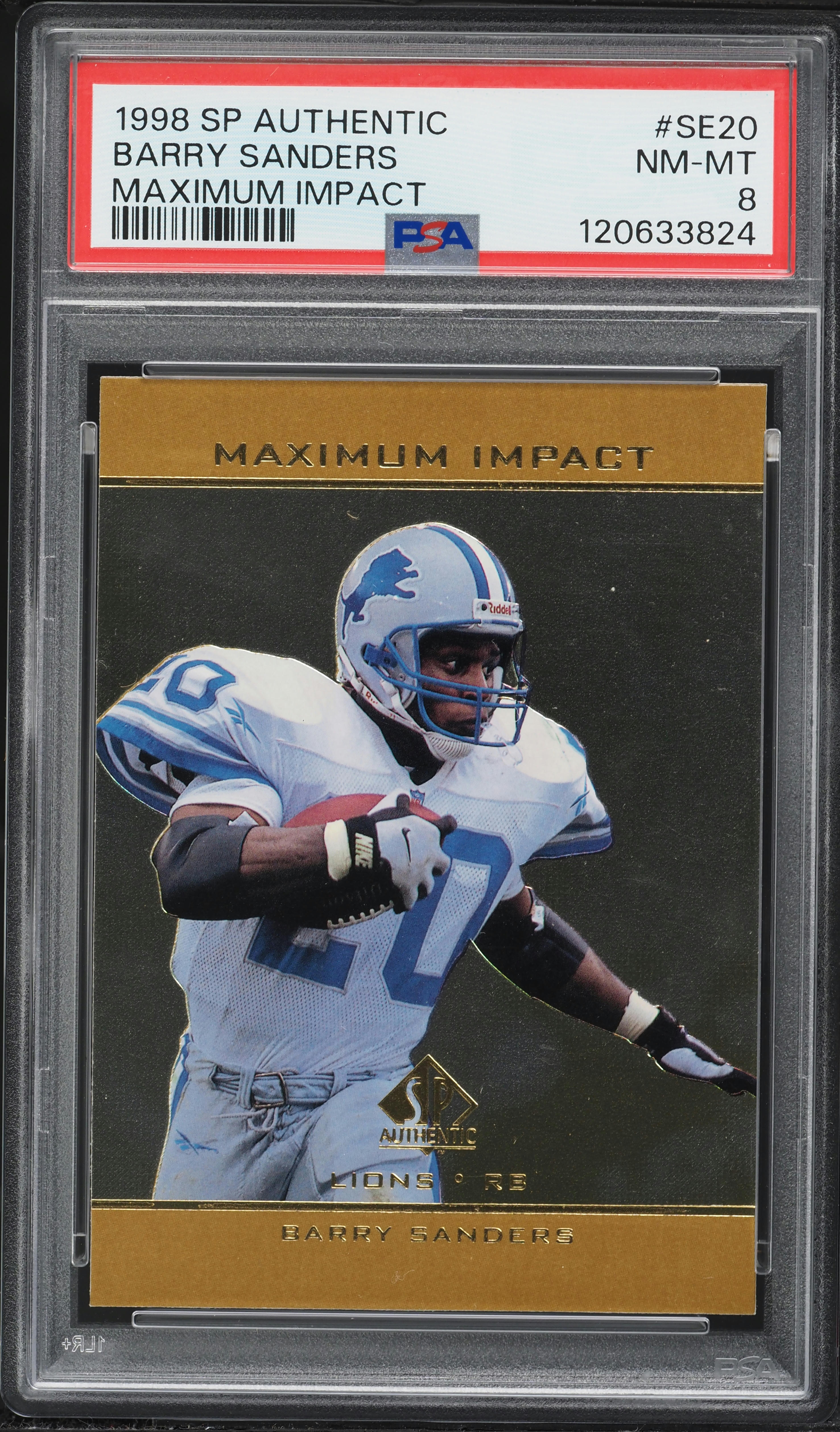 1998 SP Authentic Maximum Impact Barry Sanders #SE20 PSA 8 NM-MT