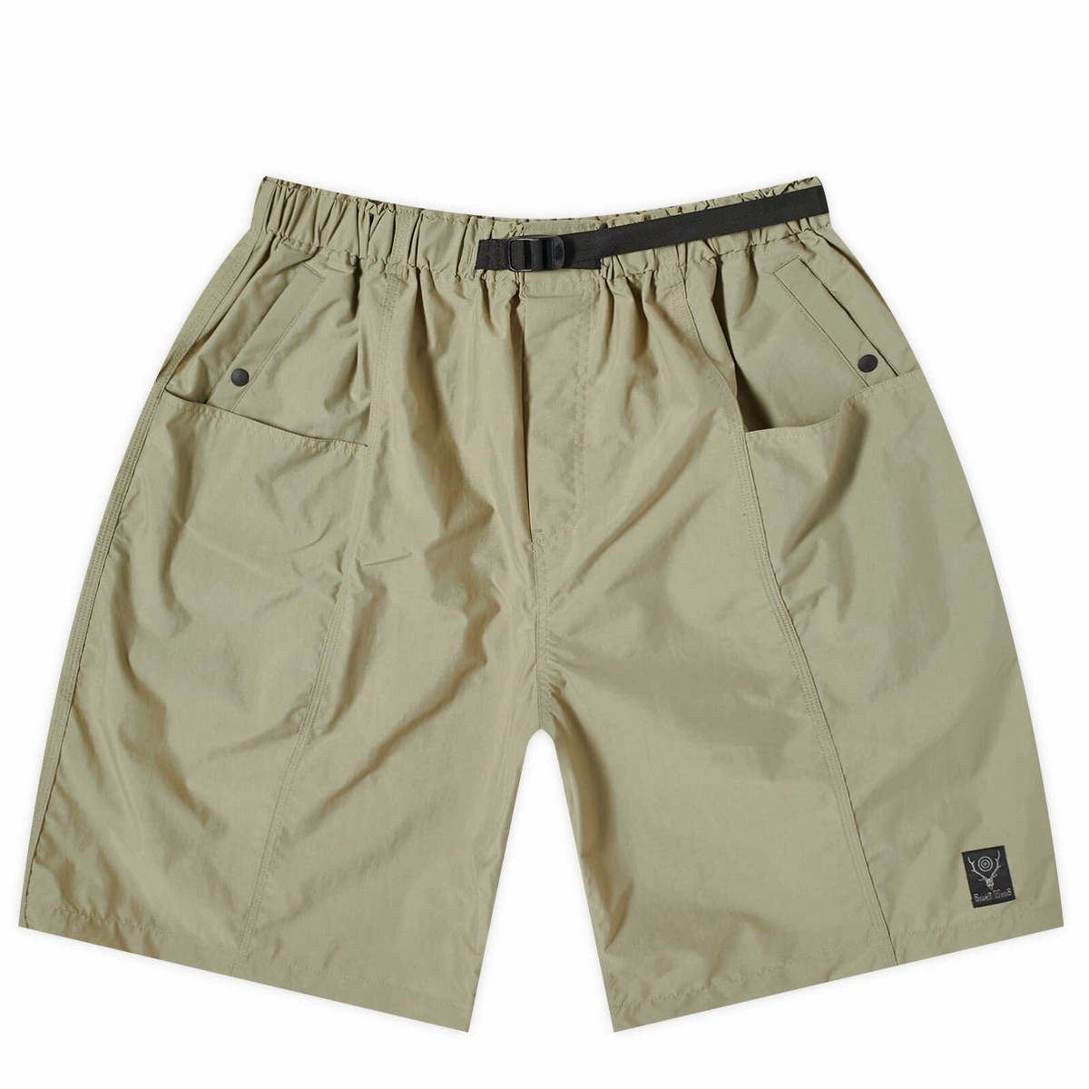 South2 West8 Men's Belted C.S.Nylon Shorts in Grey Beige South2 West8