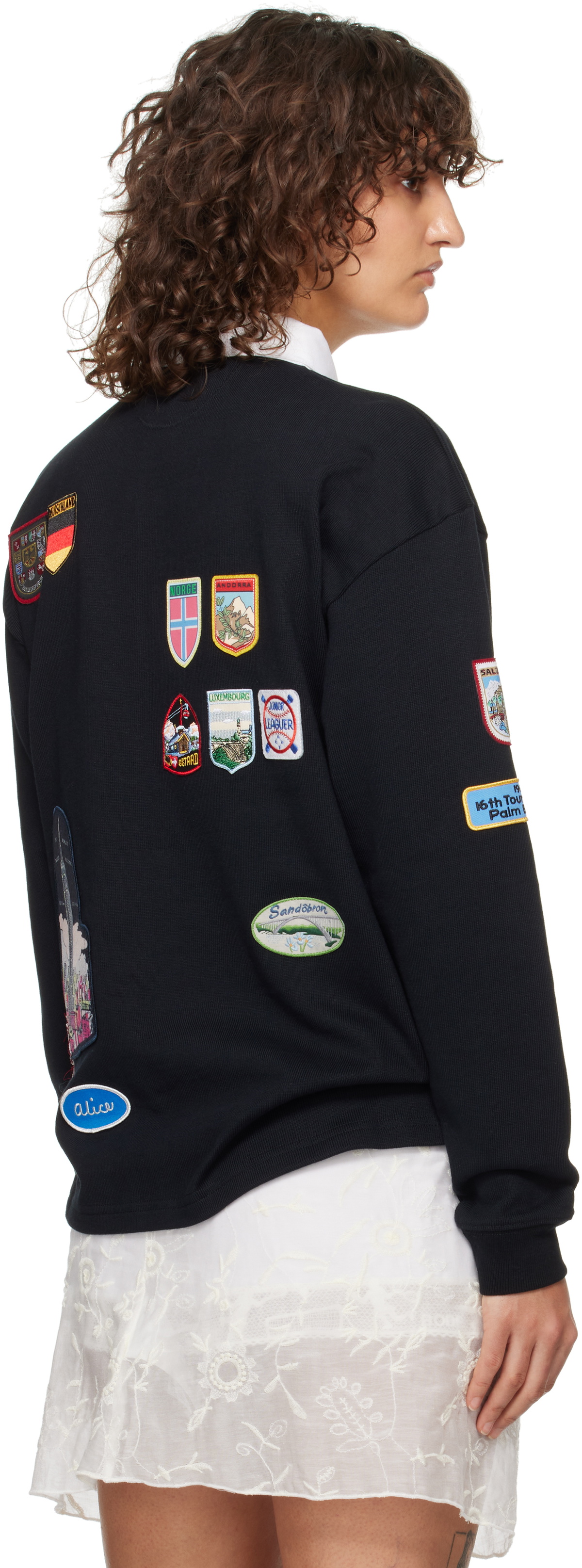 Bode Black Multi-Patch Rugby Polo Bode