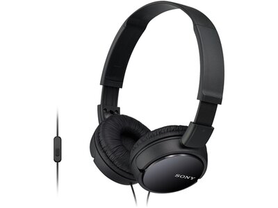 Sony ZX Series Wired On-Ear Headphones with Mic, Black | MDRZX110AP