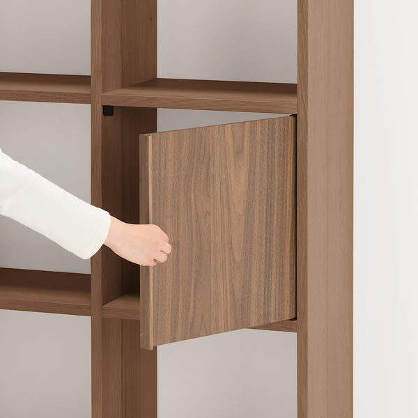 無印良品 スタッキングシェルフ 木製扉 ウォールナット材突板 幅37.1