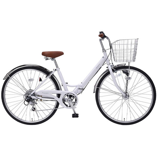 池商 26インチ折畳シティサイクル 6段変速オートライト MC550 ホワイト