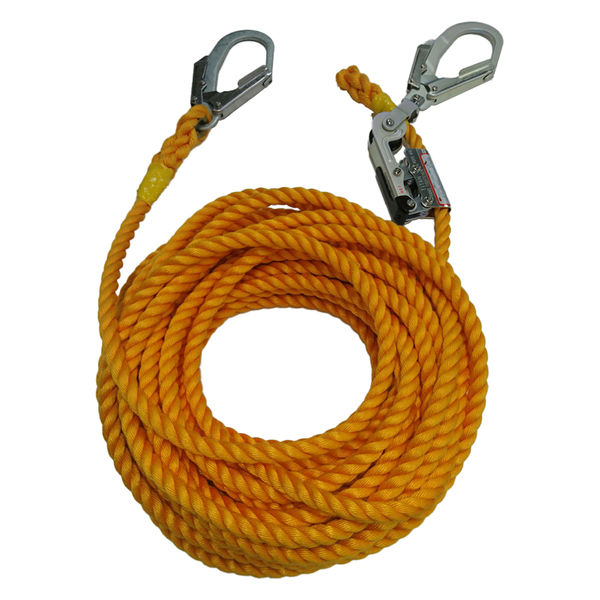 近江屋ロープ 緊張機付き水平親綱「黄綱」 16mm×20m 1本（直送品