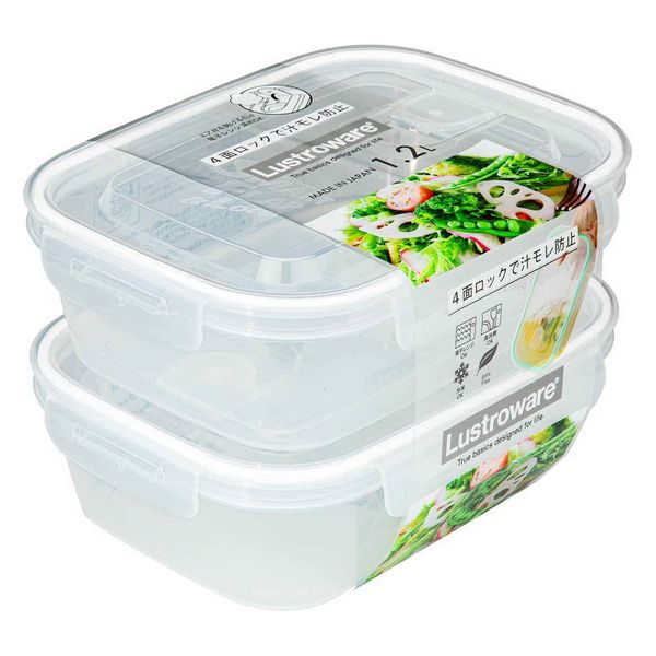 岩崎工業 保存容器 1.2L スマートフラップ&ロックス角型 LL 同色2個