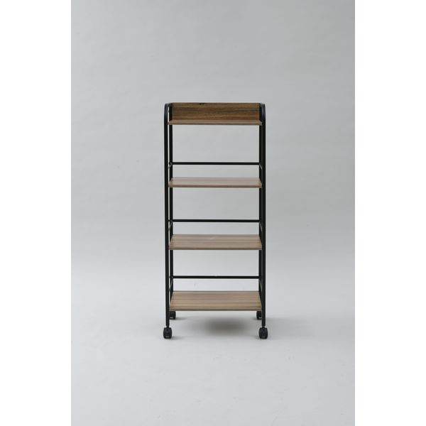 山善 YAMAZEN キャスター付リビングラック4段 幅420×奥行275×高さ