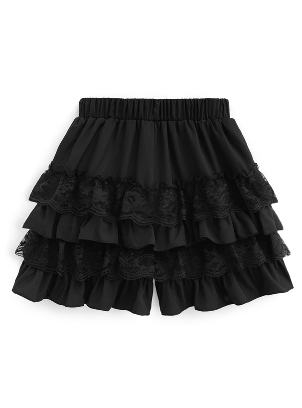 レースフリルティアードショートパンツ[tu1481] | レディース