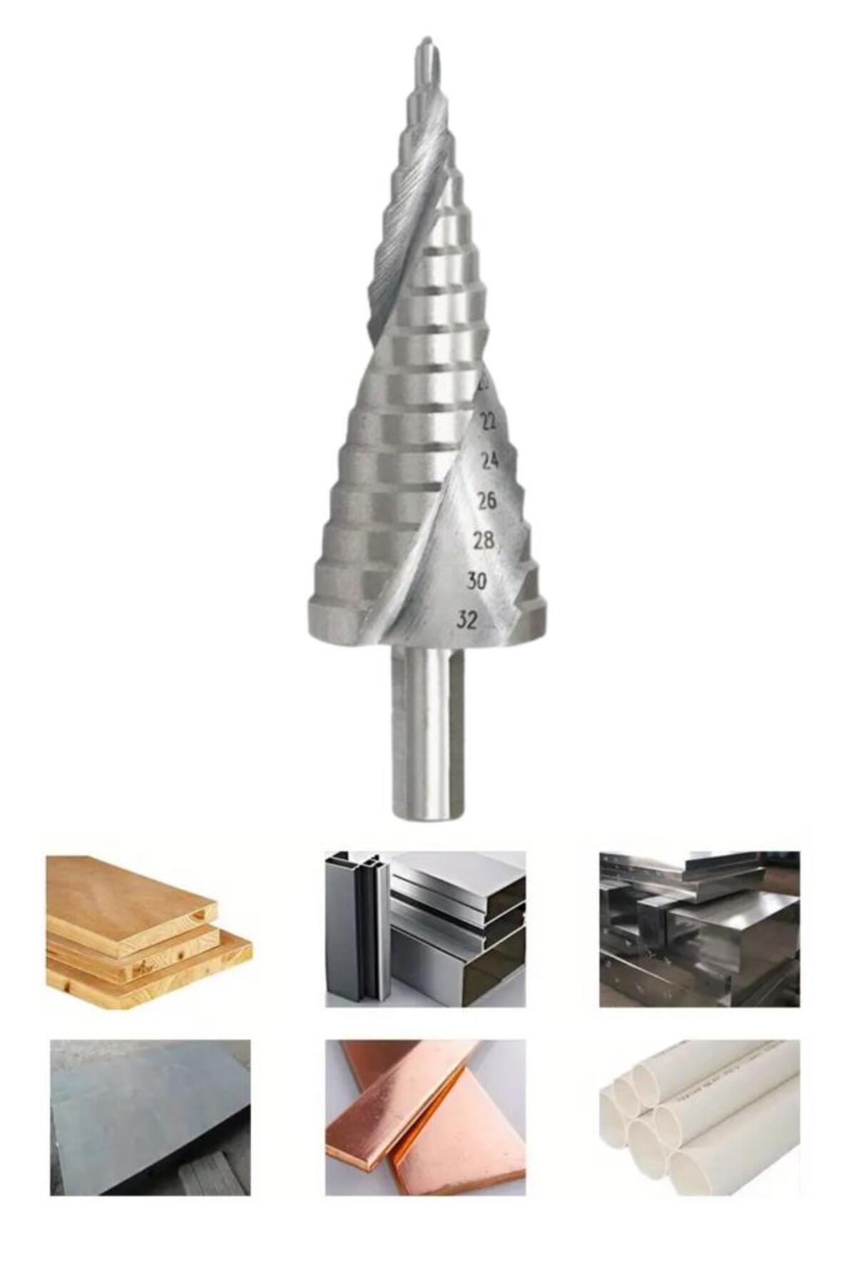 DepoMega Spiral Model 4-32 mm Kademeli Sac Delme Matkap Ucu Yüksek