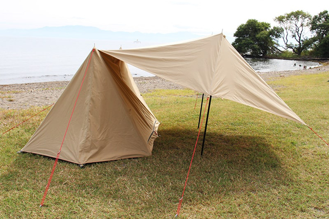 レンタル DOD パップフーテント2（タンカラー） |原始村キャンプ場レンタル