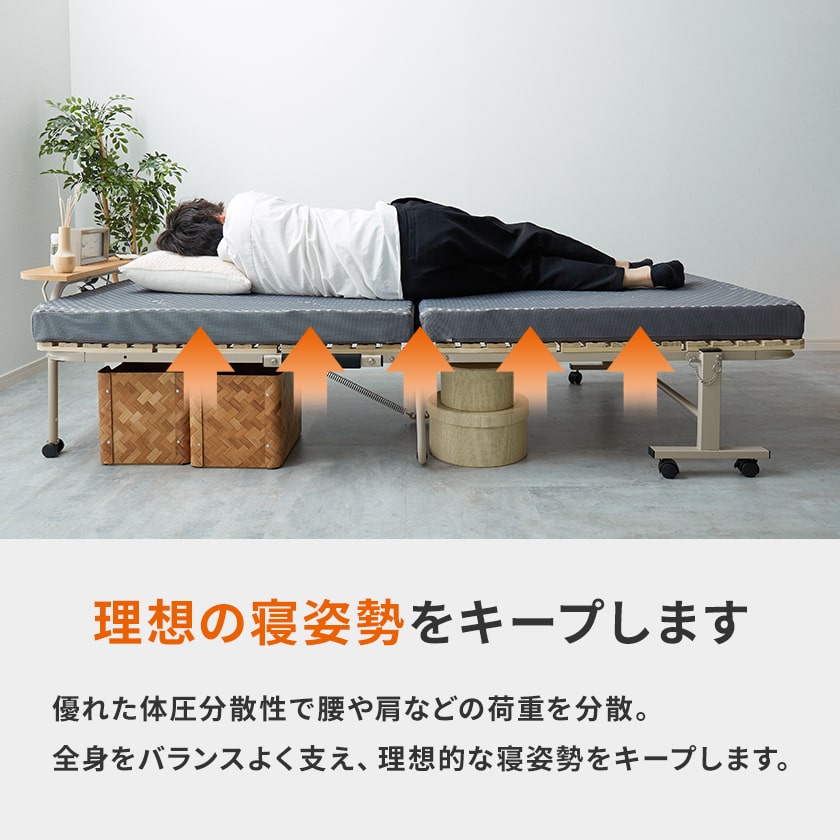 折り畳みベッド用 2つ折りウレタンマットレス セミシングルショート