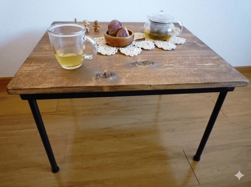 アイアン ウッド ローテーブル （ちゃぶ台 座卓 ）《頑丈》《全面溶接