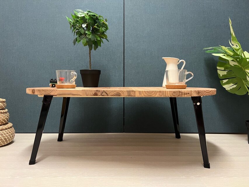 送料無料】 ローテーブル だるま形 90cm 60cm 杉 折りたたみ脚 | iichi