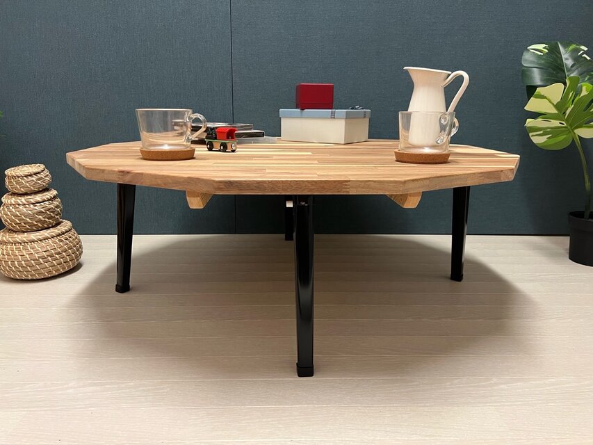 送料無料】 ローテーブル 12角 90cm アカシア 折りたたみ脚 | iichi