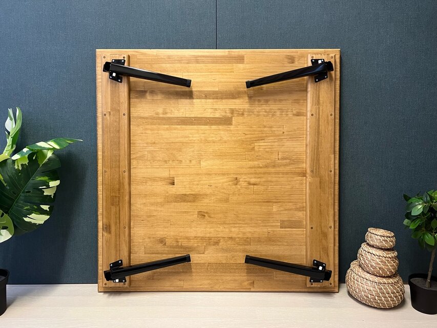送料無料】 ローテーブル 正方形 90cm パイン エボニー 折りたたみ脚