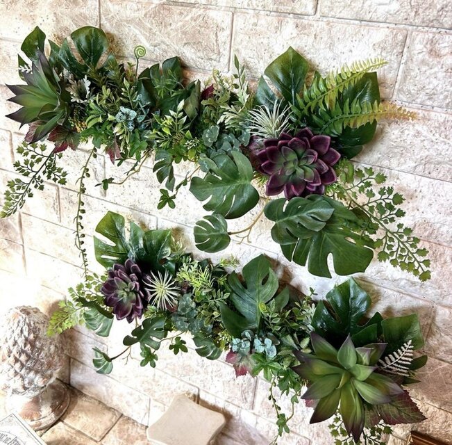 光触媒 人工観葉植物 ウォールグリーン フェイクグリーン 壁掛け304058