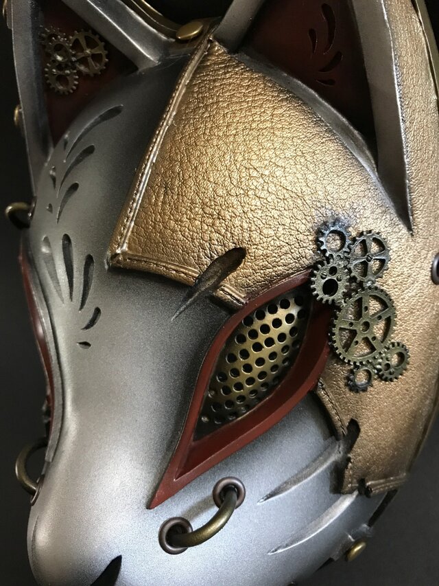 狐面 steampunk Ver.（銀×金） | iichi 日々の暮らしを心地よくする
