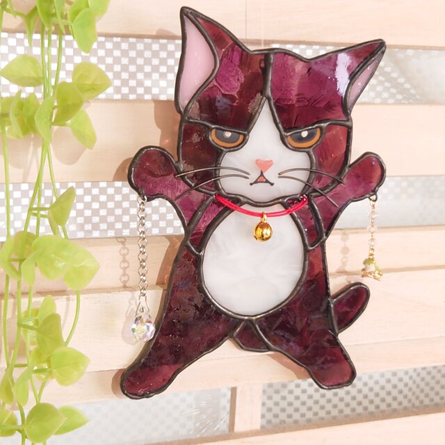 猫のサンキャッチャー「紫」 | iichi 日々の暮らしを心地よくする