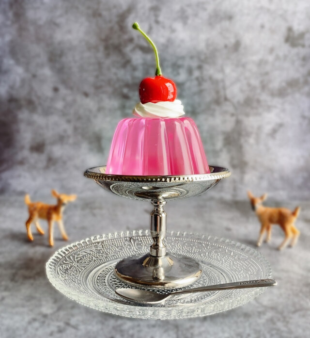 食品サンプル】昭和レトロ 喫茶店のキラキラゼリー オブジェ リアル