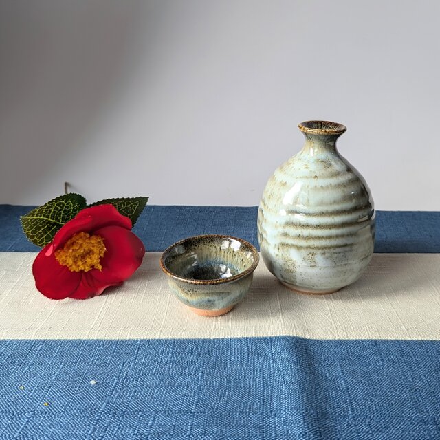 さわやかな徳利ぐい呑みセット 【手仕事 民藝 和 陶器】 | iichi 日々