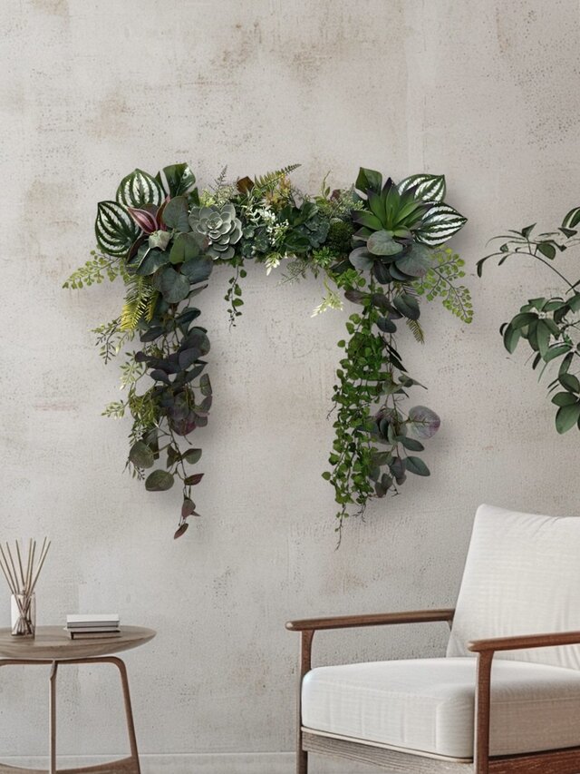 光触媒 人工観葉植物 ウォールグリーン フェイクグリーン 壁掛け40540