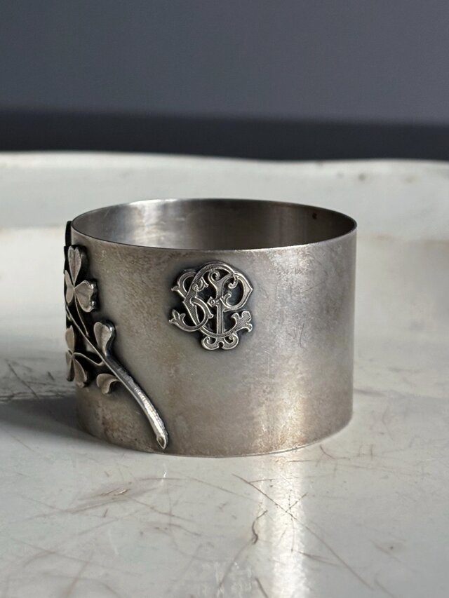 ナプキンリング クローバー モノグラム シルバー フランス