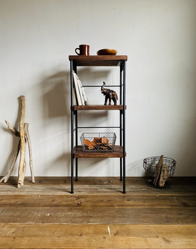 数量限定 IS100-A3 アイアン 古材 シェルフ 棚 ディスプレイ 什器