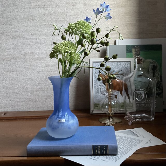 北欧＊BODA アクアブルーの花瓶/水色/ヴィンテージ花瓶 | iichi 日々の