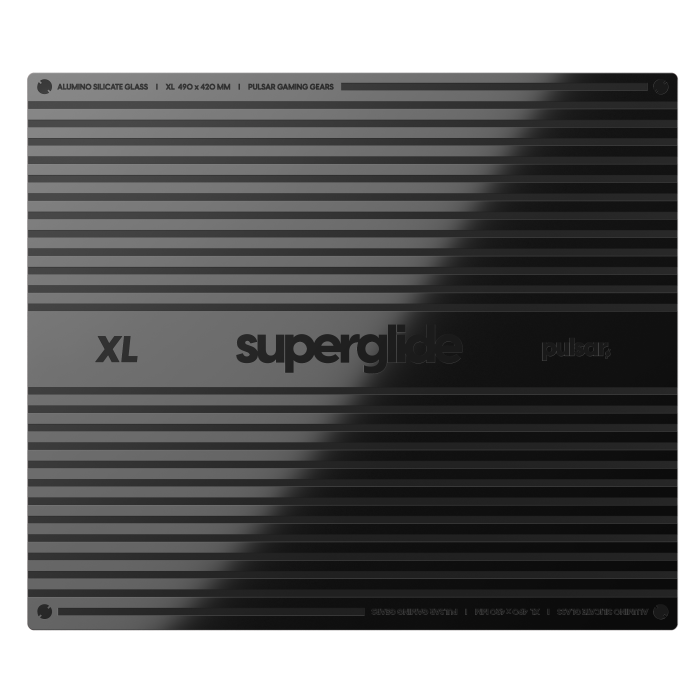 MousePad Gamer Pulsar SuperGlide V2 Glass Pad XL Black - 490x420mm