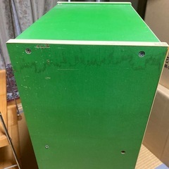 昭和レトロポップ木製3段ラック 緑色 約幅50cm カラーボックス (緑のお