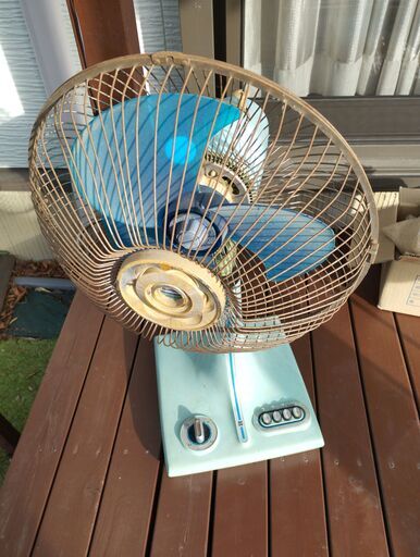 ナショナル 扇風機 F-30H1M ブルー昭和レトロ 3枚羽 (かくかく) 北野田